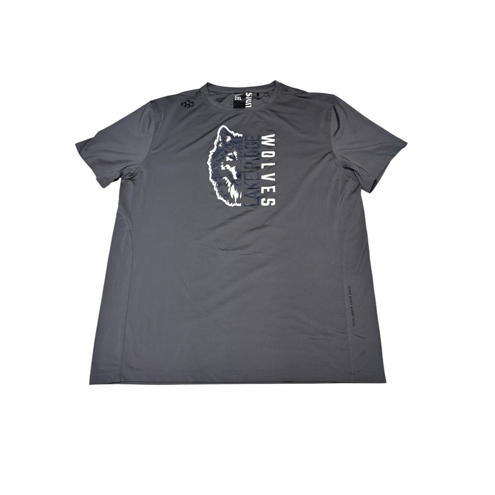 Rudis‎ Lakeridge Wolves Wrestling Performance Shirt Mens 2XL Gray Training Tee